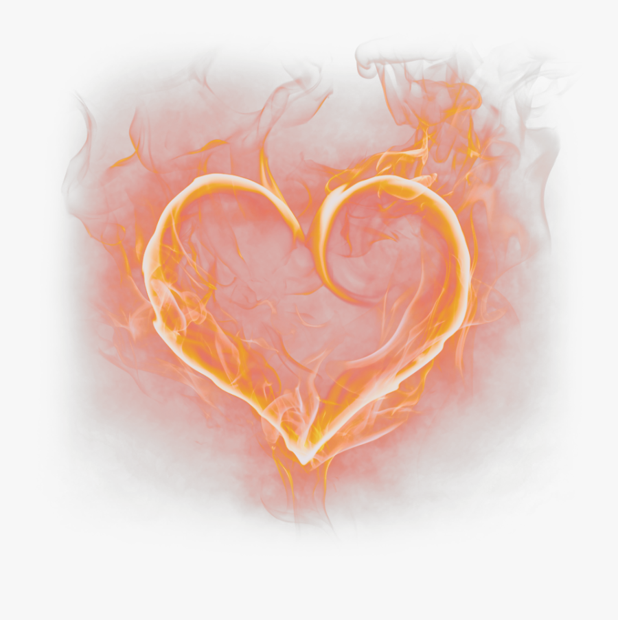 #orange #fire #fireflames #flames #flame #heart #burning - Heart On Fire Png, Transparent Clipart