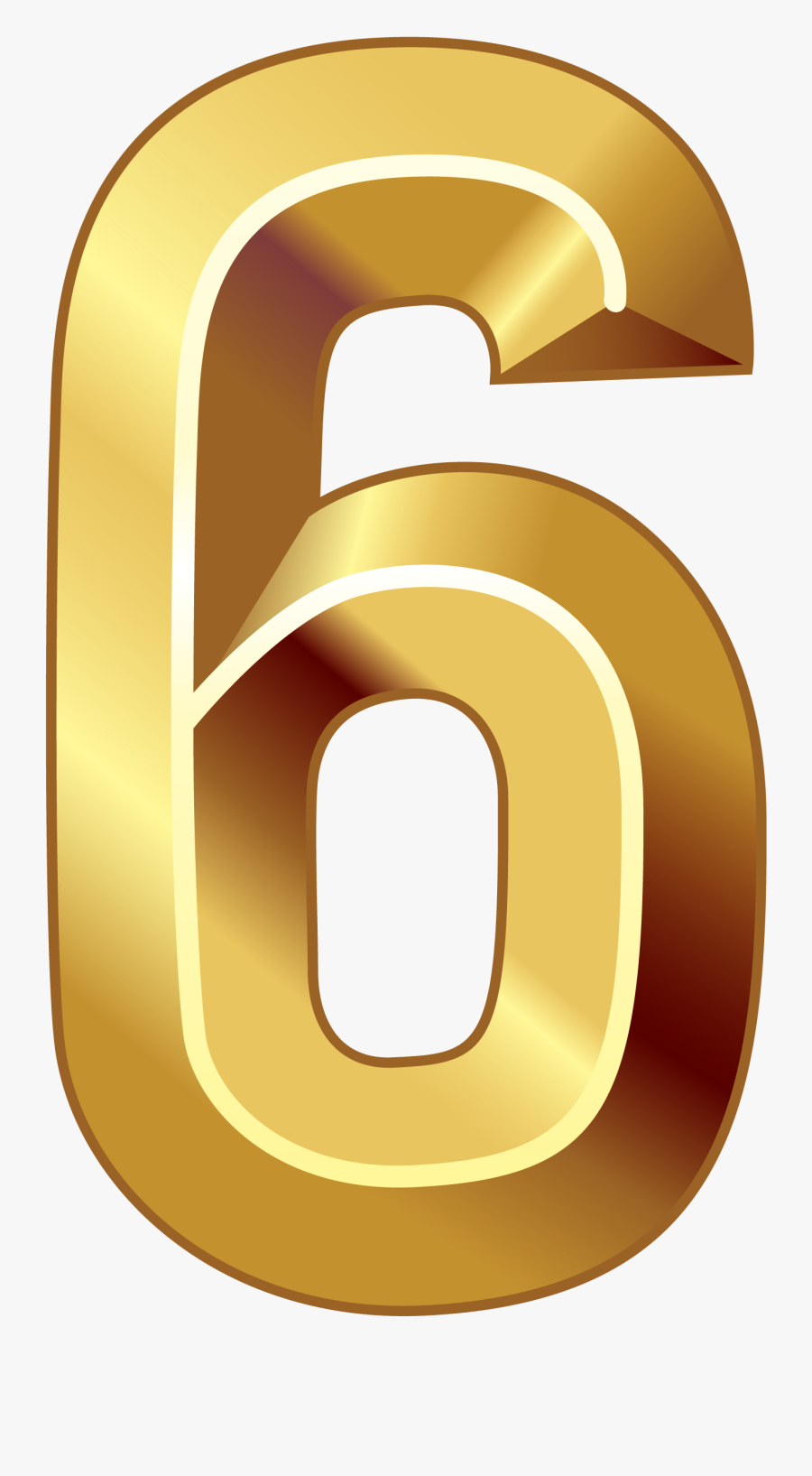 Gold Number Clipart Image - Number 6 In Gold Png, Transparent Clipart