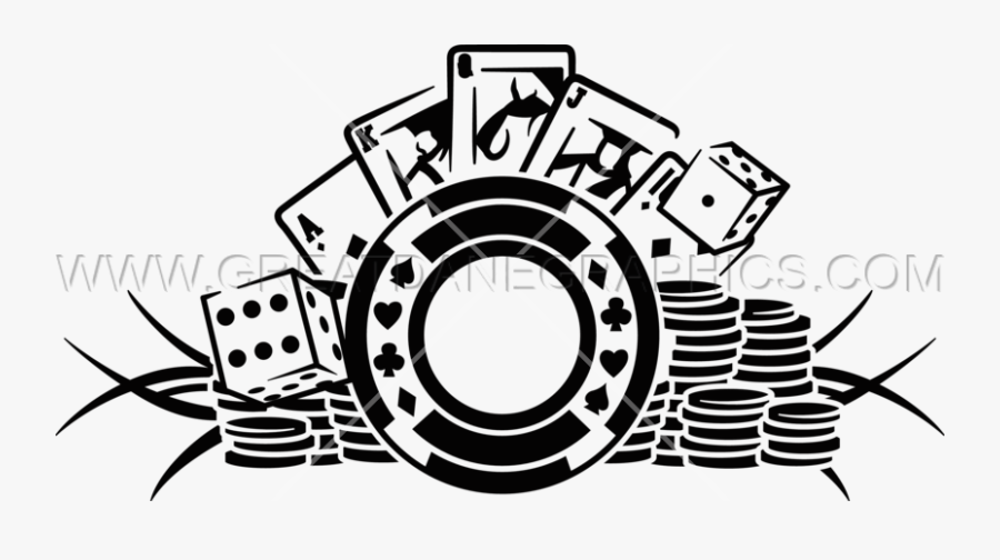 Chips Production Ready Artwork - Poker Clipart Black And White, Transparent Clipart