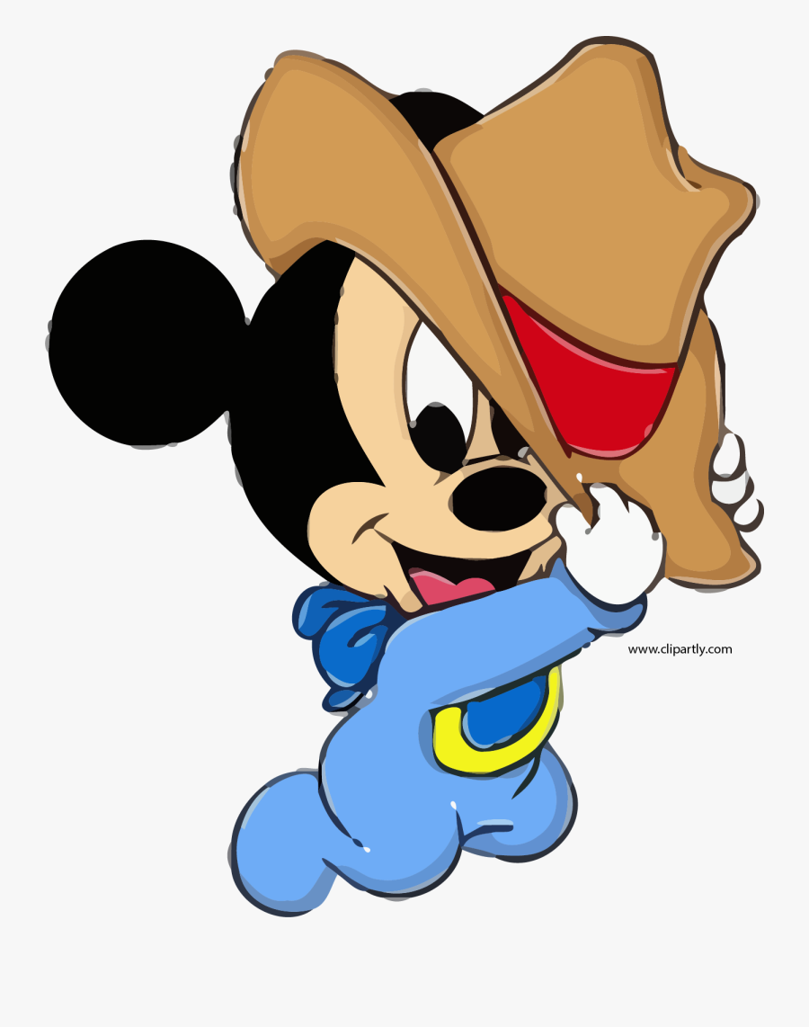 Baby Mickey Disney Baby Cowboy Hat Mouse Pictures Clipart - Baby Mickey Mouse Cowboy, Transparent Clipart