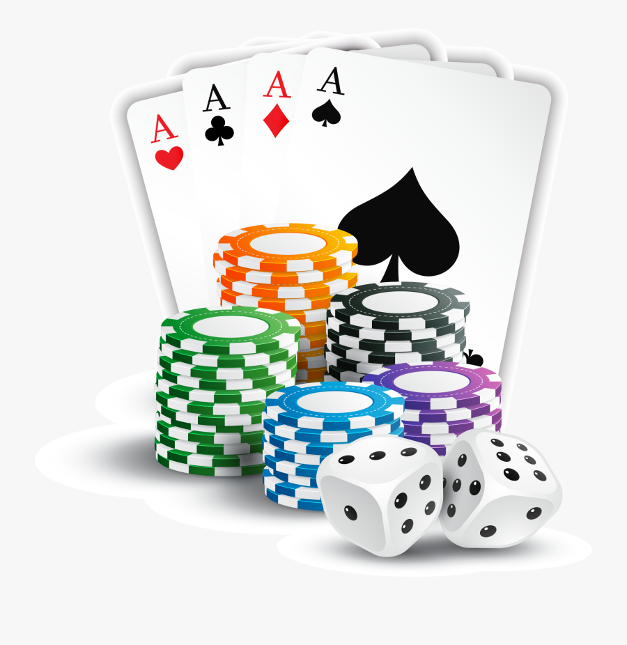 Graphic Black And White Casino Token Ace Playing Poker - Cards Chips And Dice, Transparent Clipart