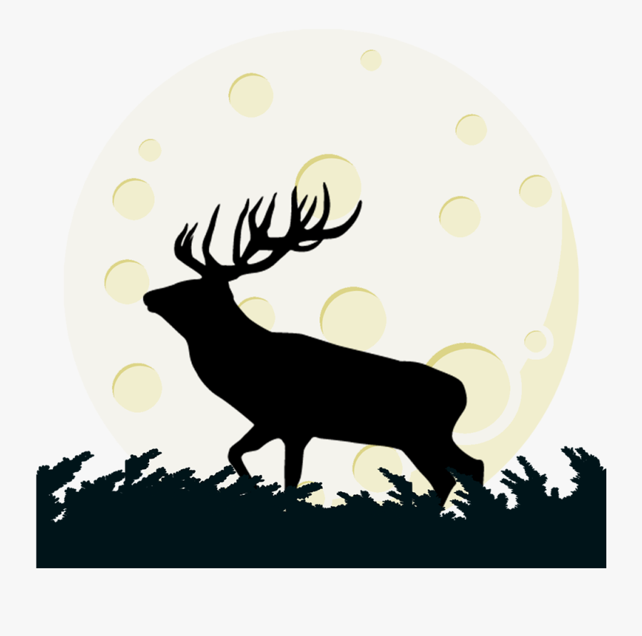 Buck Deer And Moon Transparent Clipart Png Elk Png - Portable Network Graphics, Transparent Clipart