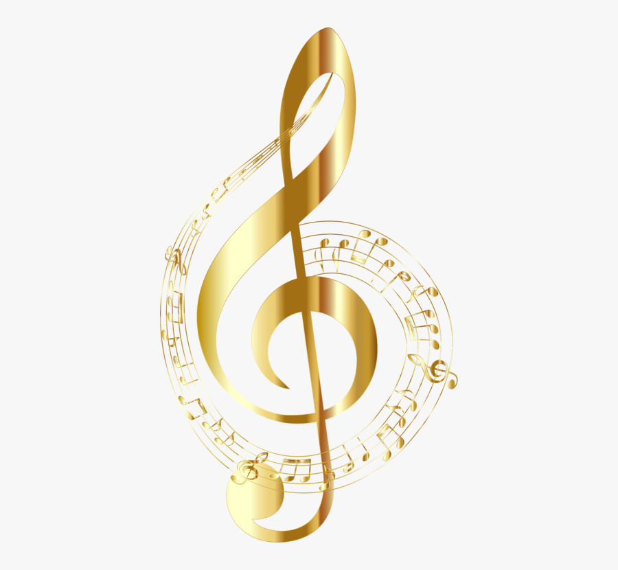 Jewellery,gold,body Jewelry - Gold Music Notes Transparent Background, Transparent Clipart