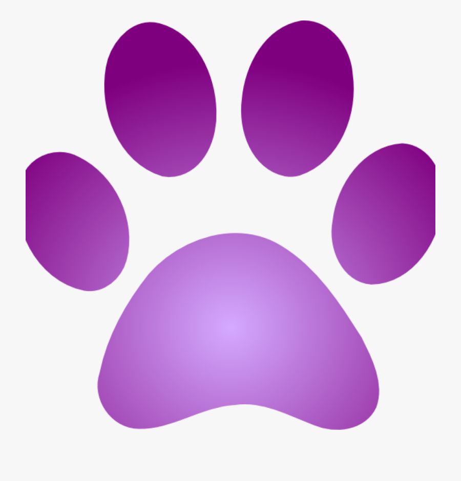 Purple Paw Print Purple Paw Print With Gradient Clip - Purple Dog Paw Print, Transparent Clipart