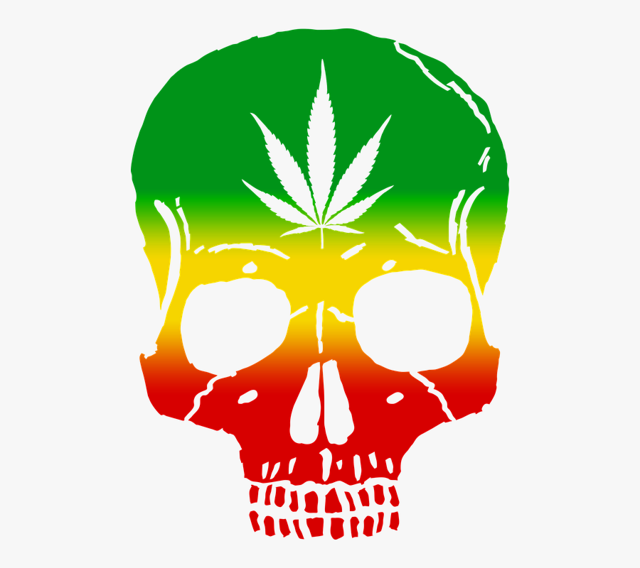 Rasta, Skull, Cannabis, Rastafarian, Weed, Reggae - Cannabis Bob Marley, Transparent Clipart