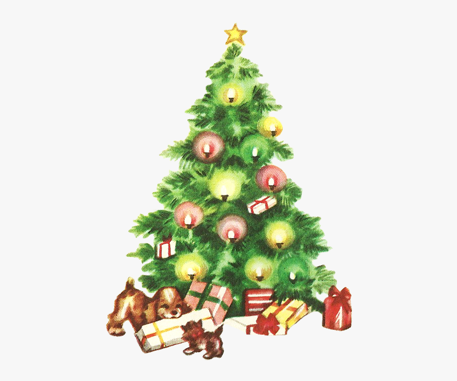 Happy Holidays From Dondalee"s A Christmas Vintage - Clipart Vintage Christmas Tree, Transparent Clipart