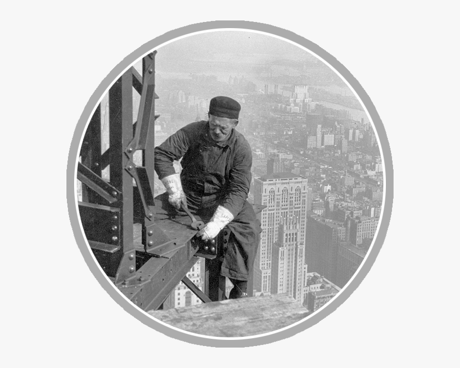 Photograph Of A Workman On The Framework Of The Empire - New York Being Built, Transparent Clipart