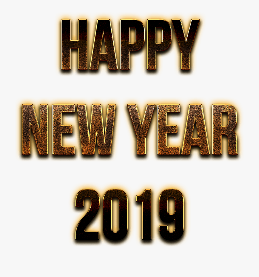 Happy New Year 2019 Golden Letters - Happy New Year 2019 Png Logo, Transparent Clipart