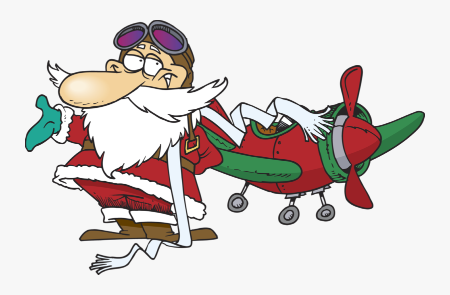 Princeton Airport Santa Fly-in - Clipart Santa Claus Airplane, Transparent Clipart