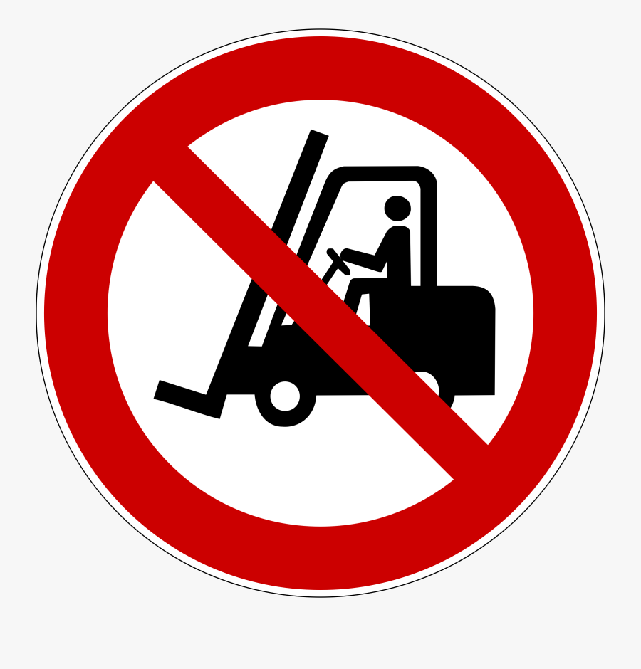 Area,text,symbol - No Fork Lift Trucks Sign, Transparent Clipart