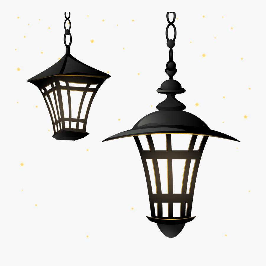 Vector Street Light Lamp Chandelier Lighting Retro - Lampion Ramadhan Vector Png, Transparent Clipart