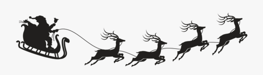 #santaclaus #santa #sleigh #reindeer #christmas #terrieasterly - Santa Claus Silhouette Png, Transparent Clipart