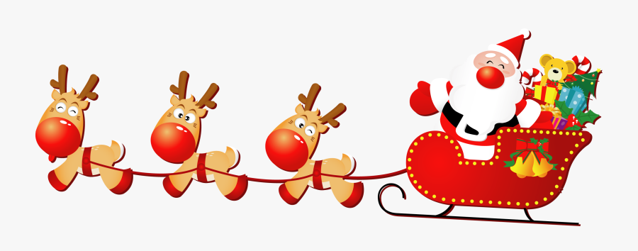 Santa Sleigh Png - Merry Christmas All, Transparent Clipart
