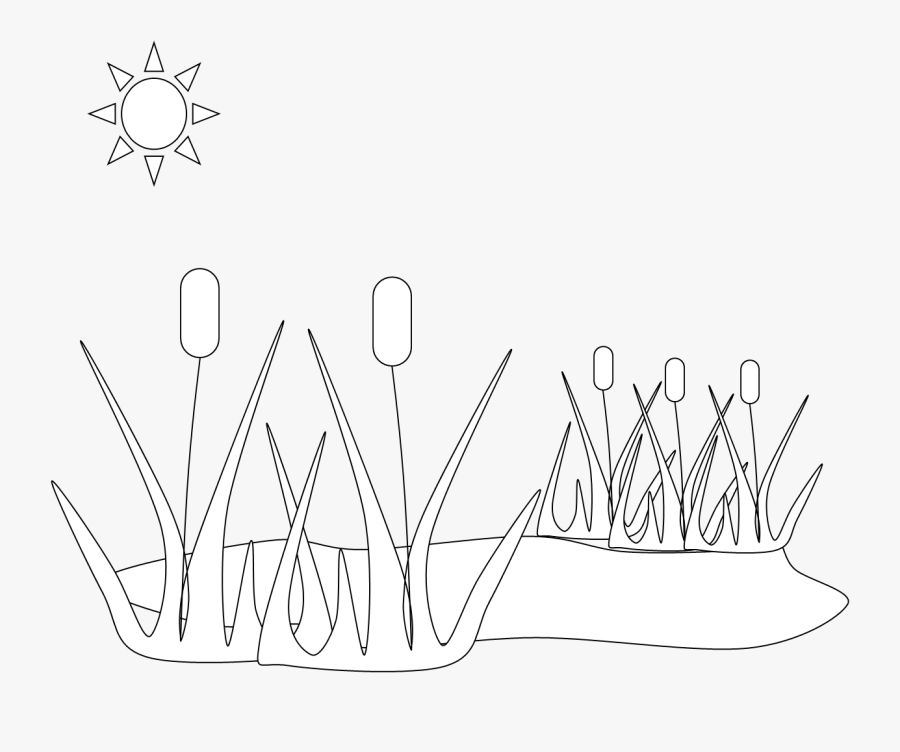 Grass Cartoon Png Black And White, Transparent Clipart