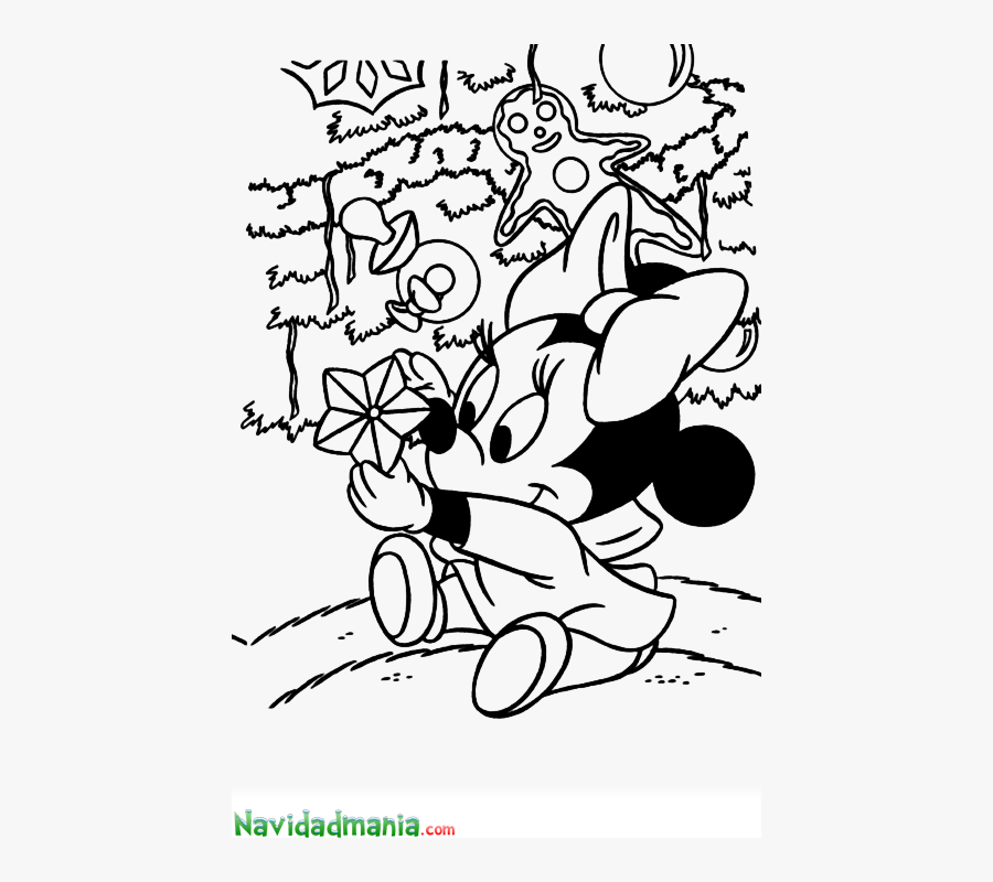 Free Coloring Pages Of Mickey Mouse Head Outline Christmas - Baby Disney Christmas Coloring Pages, Transparent Clipart