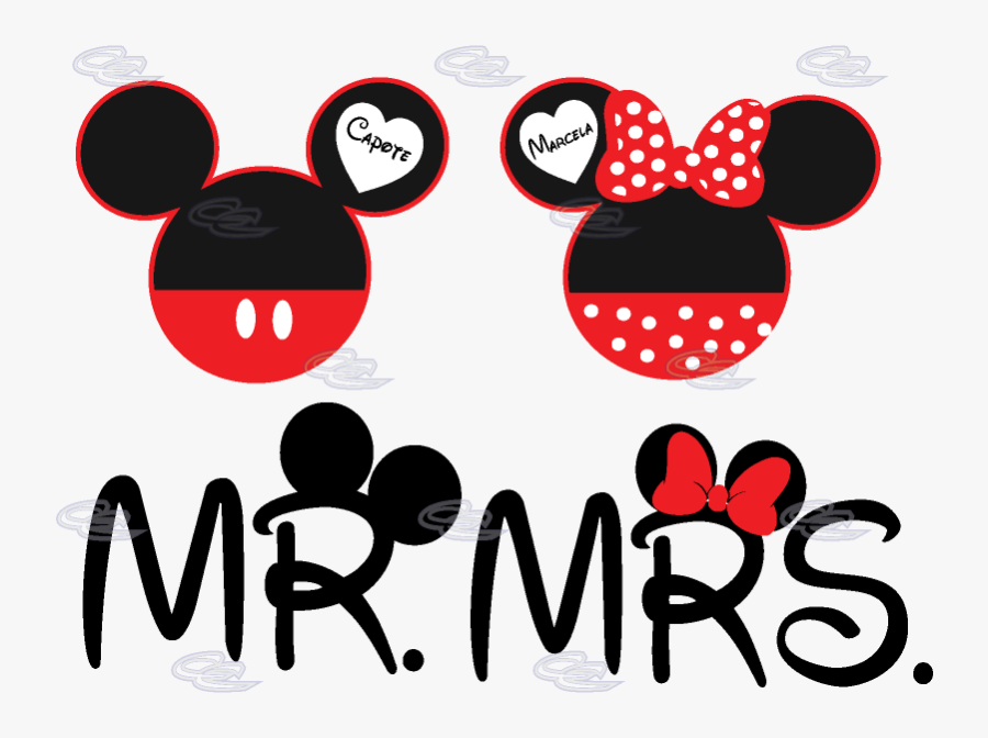 Transparent Minnie Head Clipart - Mr Mrs Mickey Mouse, Transparent Clipart