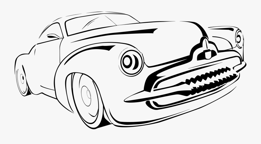 Line Art Desktop Backgrounds - Classic Car Line Art, Transparent Clipart