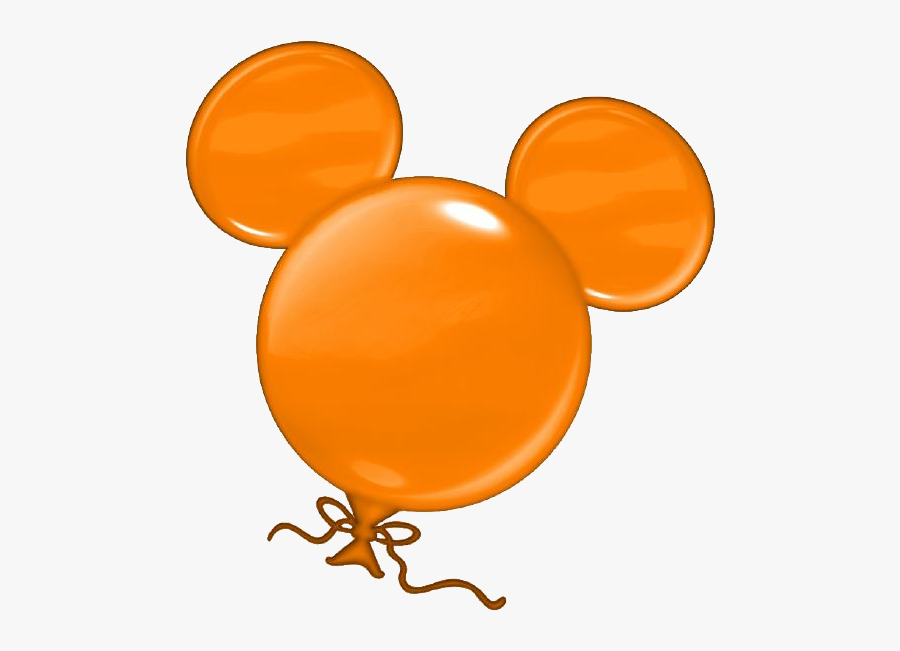 Orange Mickey Balloon Disney - Mickey Mouse Balloon Clipart, Transparent Clipart