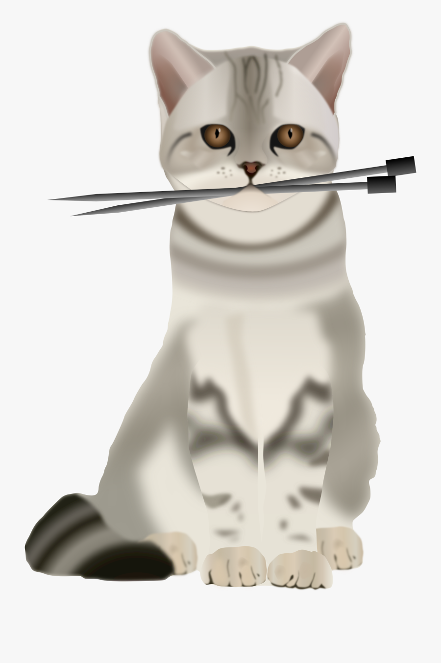 Cat22 - Knitting Cats, Transparent Clipart