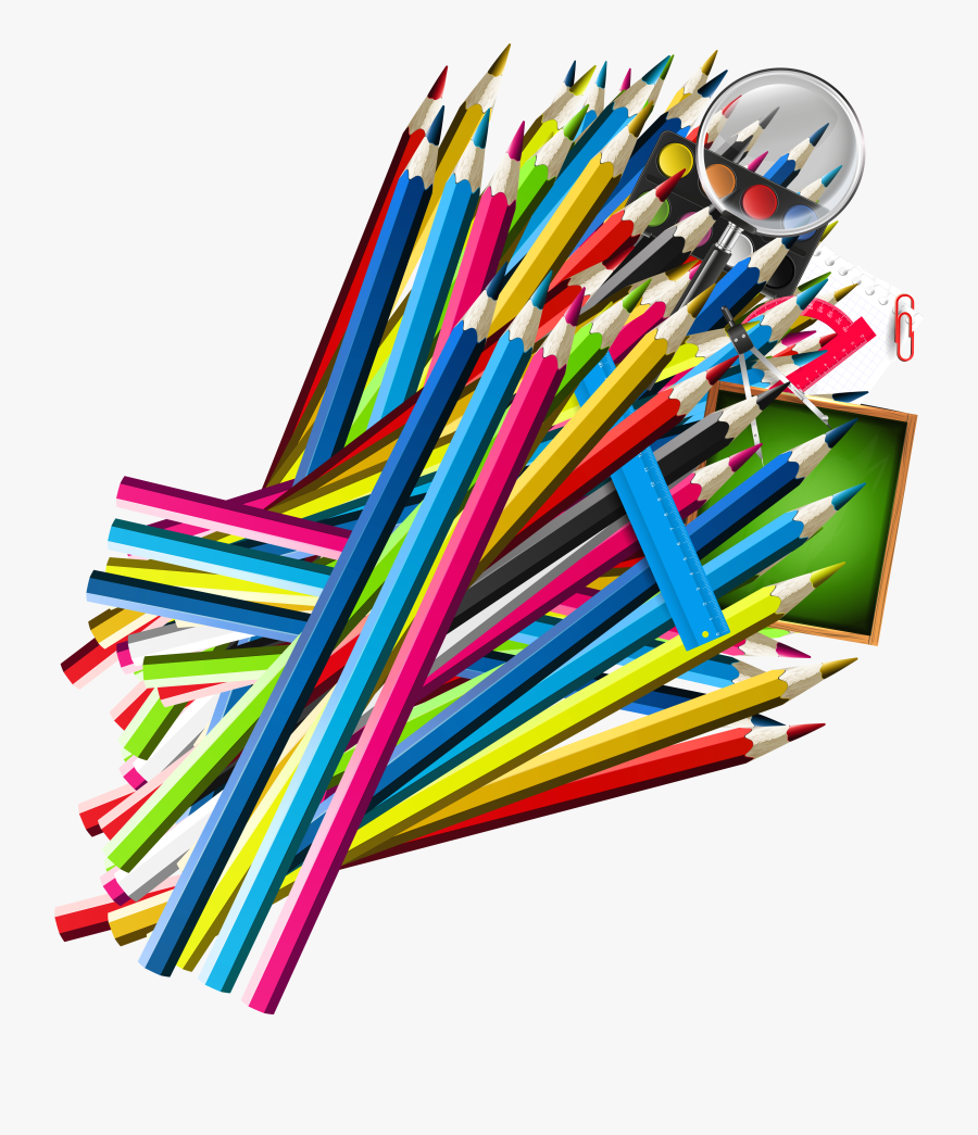 School Pencil Decor Png Clipart - Png School Things, Transparent Clipart