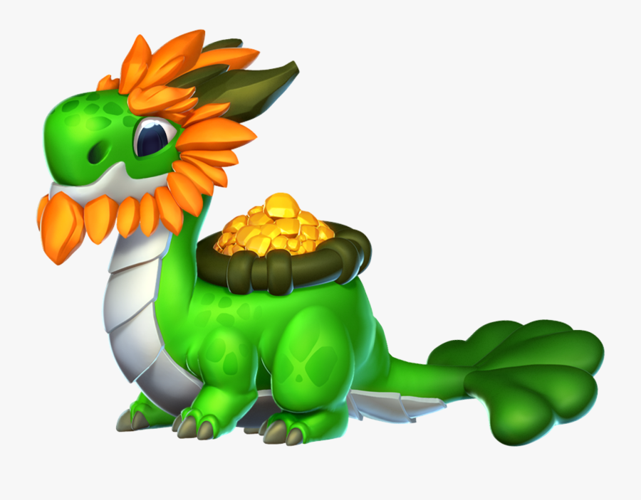 Dragon Mania Legends Clover Dragon Clipart , Png Download - Dragon Mania Legends Shamrock Dragon, Transparent Clipart