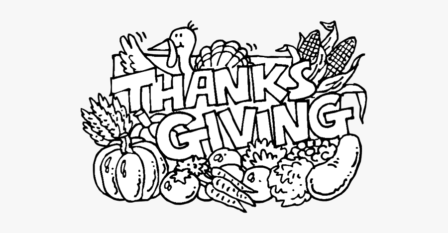 New Thanksgiving Feast Coloring Page - Coloring Pages, Transparent Clipart