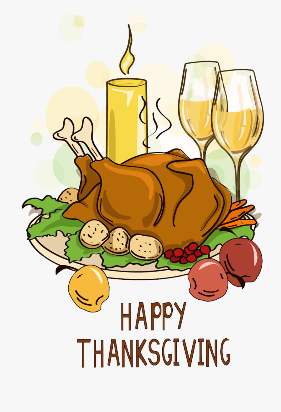 Hd Turkey Meat Cartoon - Cartoon Thanksgiving Dinner , Free Transparent ...