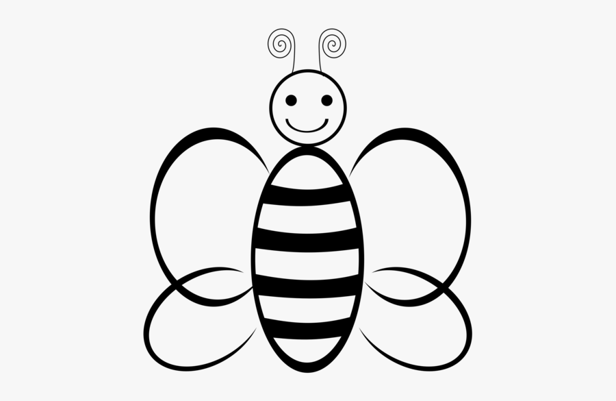 Clip Art Bee Hive Clip Art Black And White - Line Art Of Honey Bee, Transparent Clipart