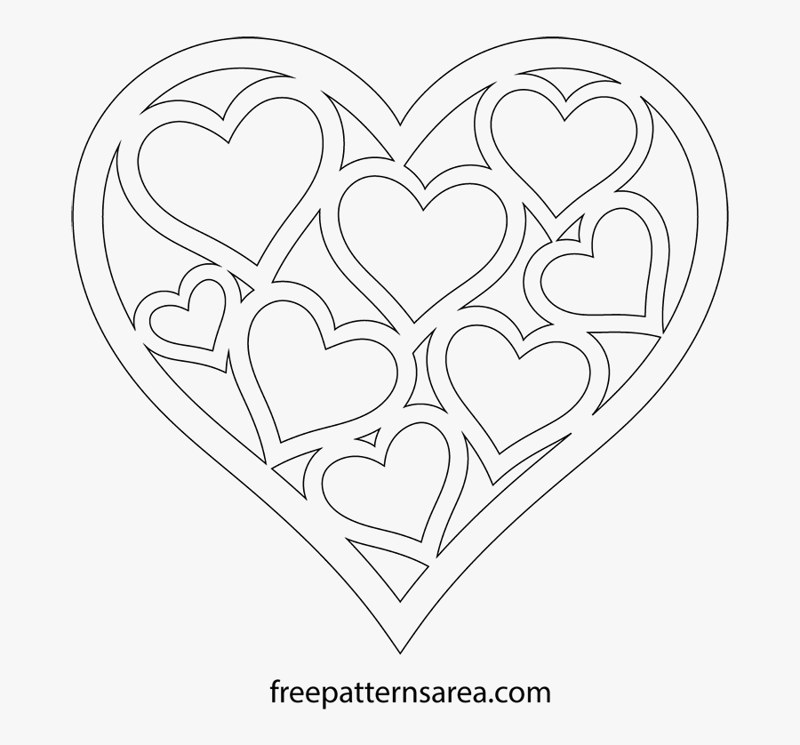 Heart Shaped Vector Template - Valentine Day Png Drawing, Transparent Clipart