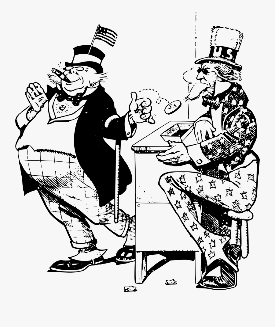 Rich Man And Uncle Sam - Corporate Fat Cat Cartoon , Free Transparent ...