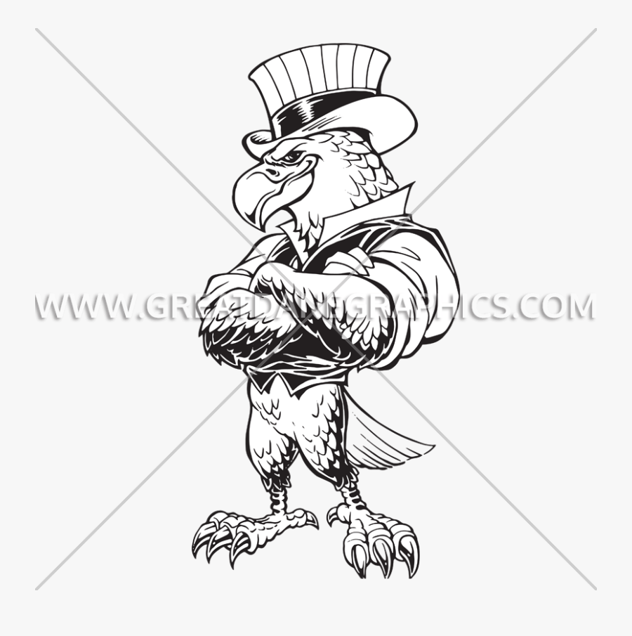 Proud Uncle Sam Eagle Production Ready Artwork For - Uncle Sam Eagle Drawing Easy, Transparent Clipart