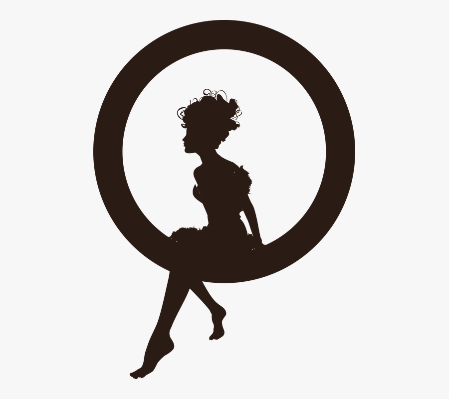 Fairy Silhouette Dreaming Girl - Sitting Girl Silhouette Png, Transparent Clipart