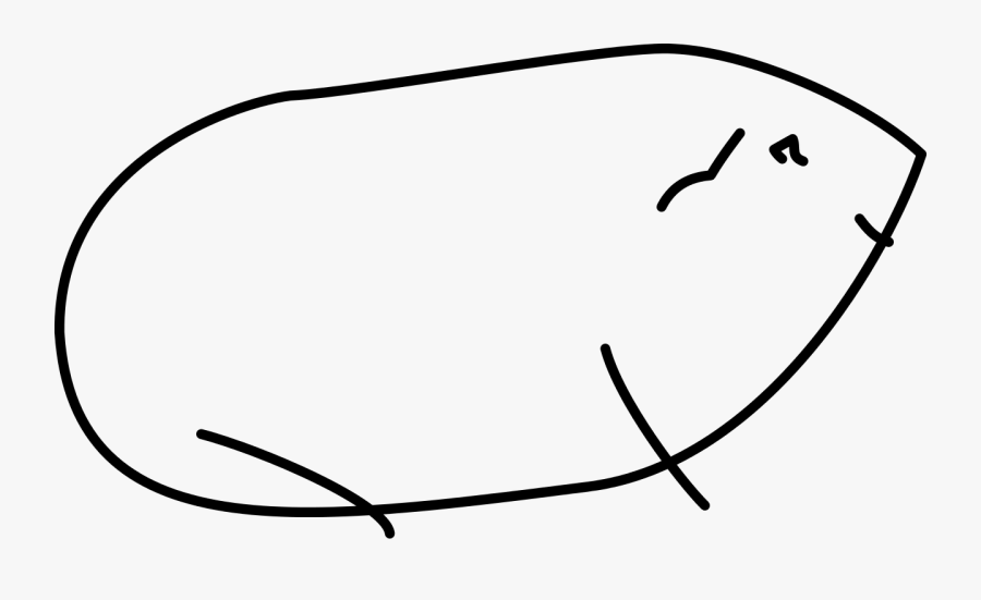 Guinea Pig Lineart Sketch - Guinea Pig Sketch, Transparent Clipart