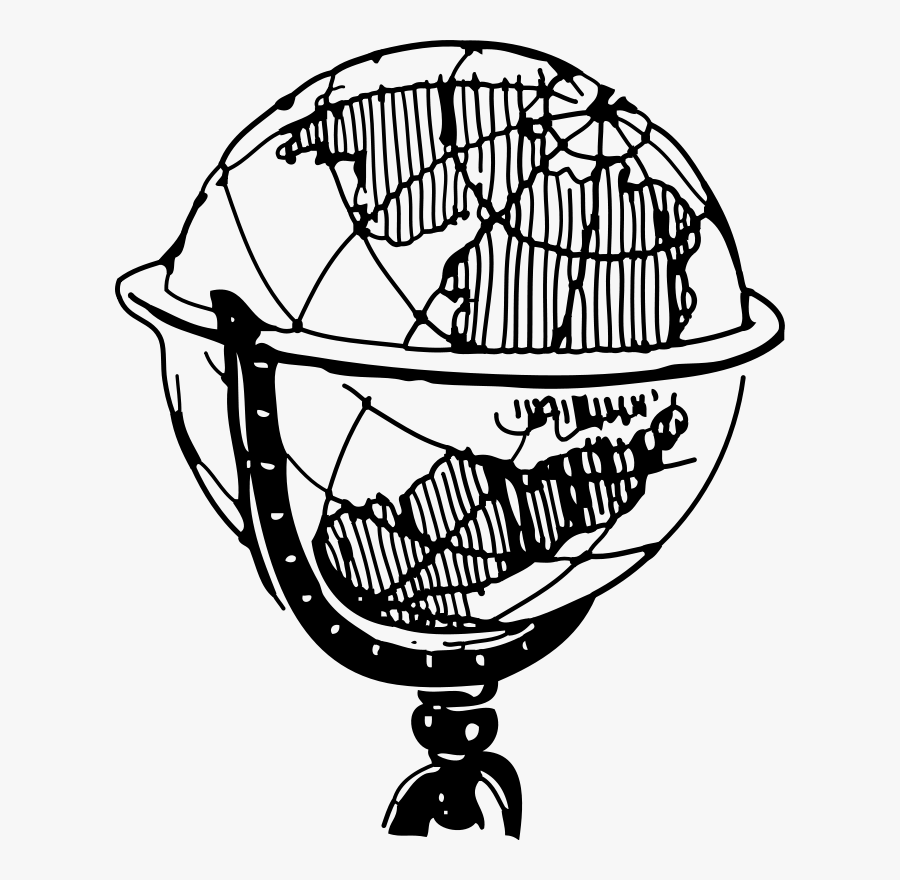 Glob Free On Dumielauxepices - World History Black And White, Transparent Clipart