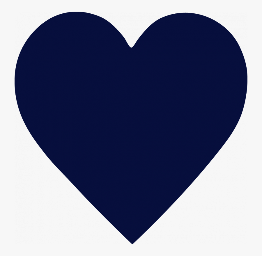 Navy Heart - Navy Blue Love Heart, Transparent Clipart