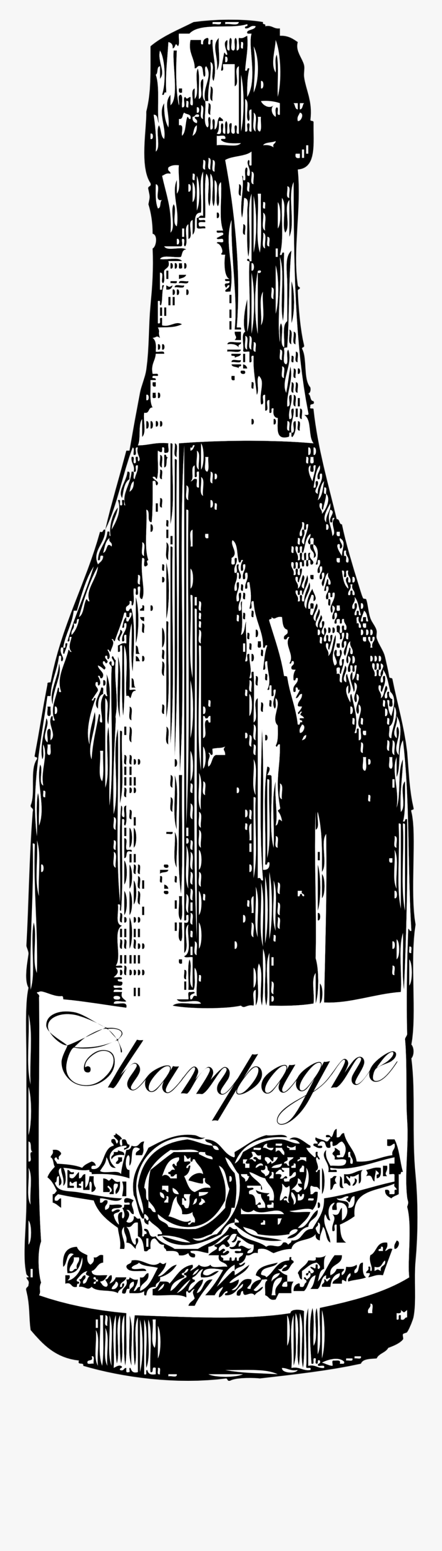 Champagne Black And White, Transparent Clipart