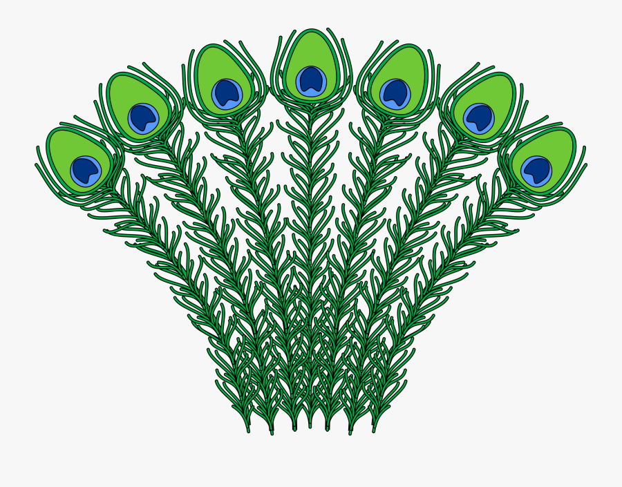Heraldic Peacock Feathers - Peacock Feather Coat Of Arms, Transparent Clipart