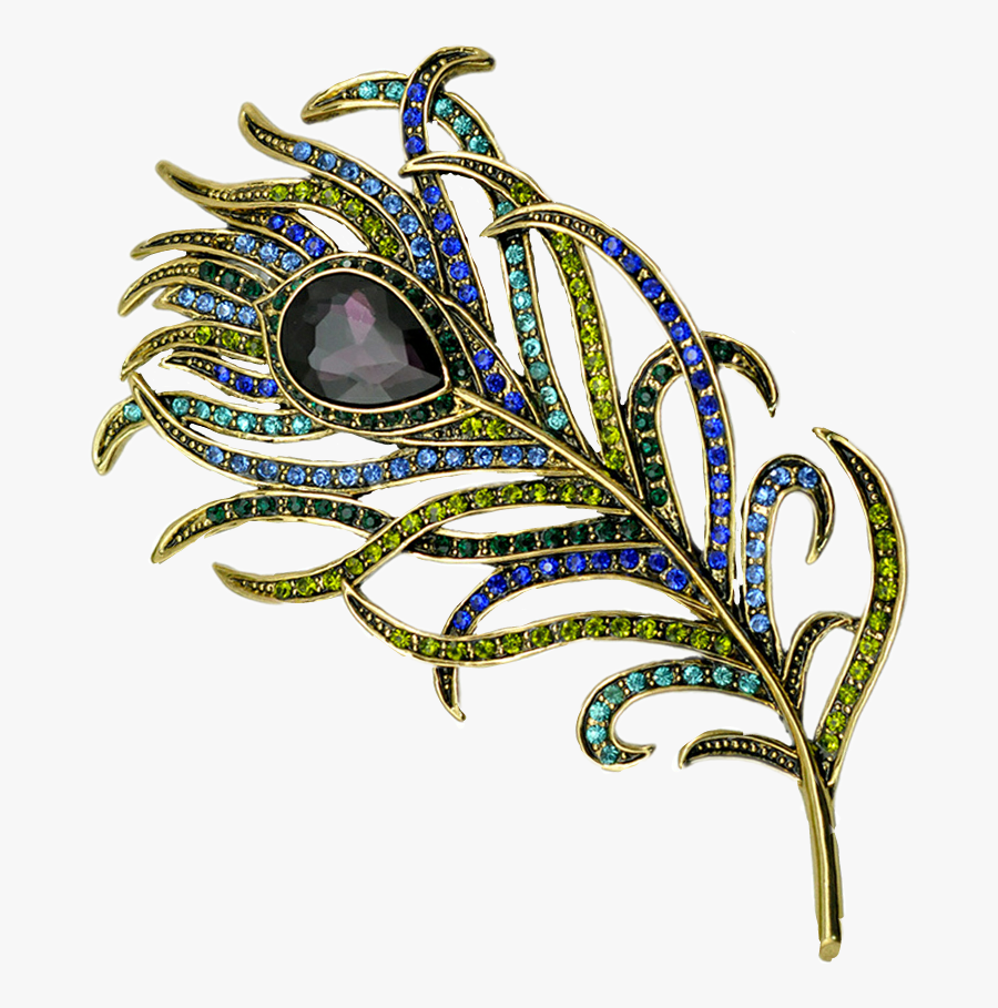 Jewelry Peacock Feather By - Peacock Brooch Png, Transparent Clipart