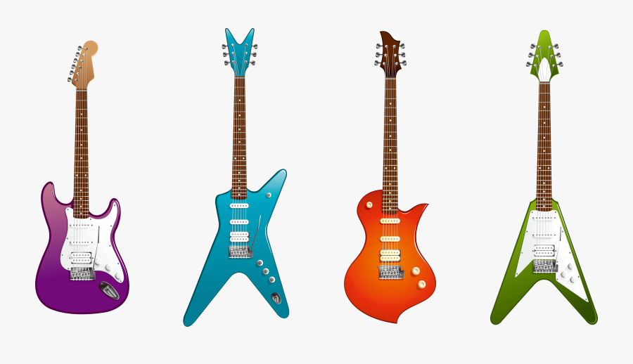 Clip Art Musical Instruments Huge - Different Shapes Of Electric Guitar, Transparent Clipart