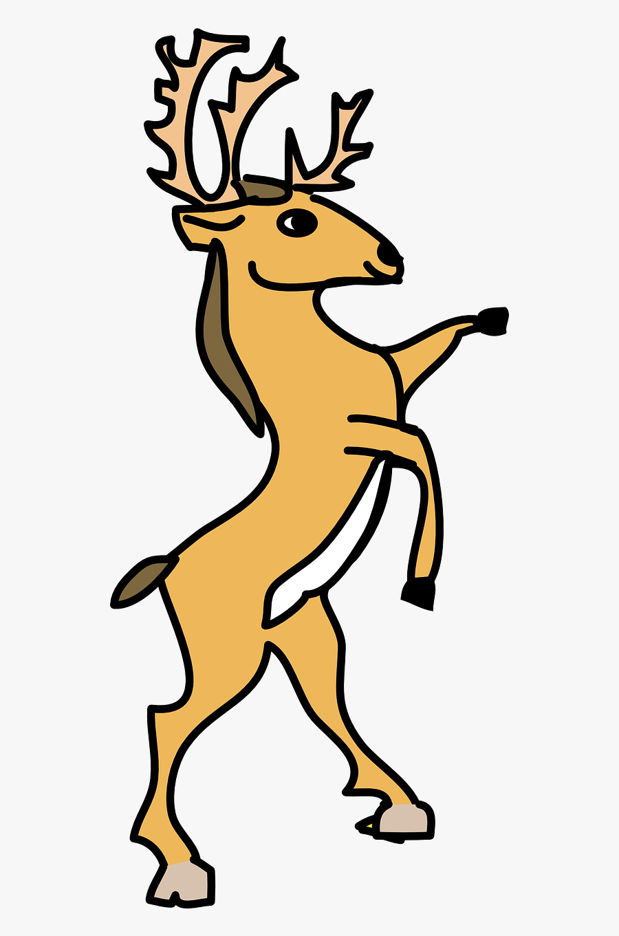 Deer Antler Animal Free Picture - Standing Deer Clipart, Transparent Clipart