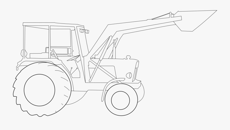 Line Art,angle,motor Vehicle - John Deere Tractor Drawing , Free ...