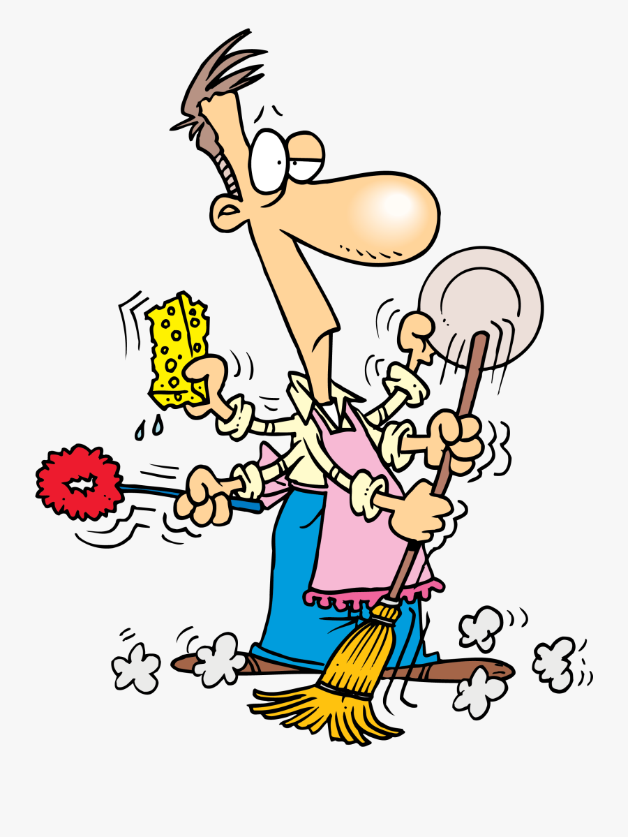 Things We Hate - Husband Cleaning House Cartoon, Transparent Clipart