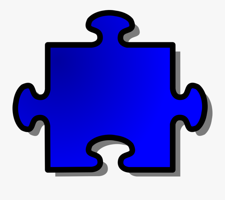 Jigsaw Shape Blue - Puzzle Piece Transparent Background, Transparent Clipart