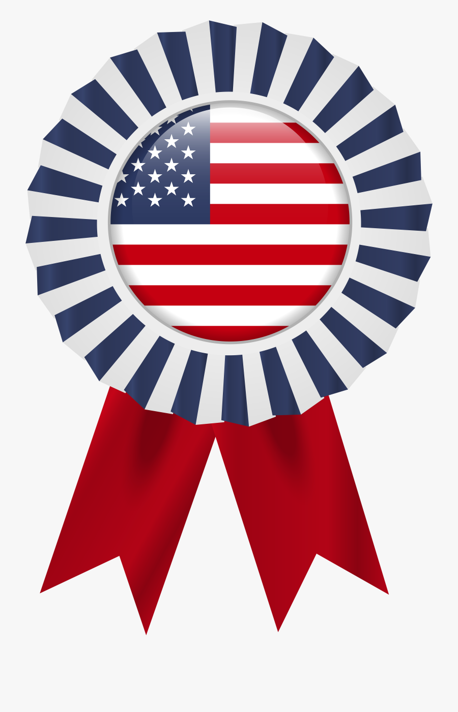 Usa Flag Rosette Png Clip Art Image Gallery Yopriceville - Ribbon Indonesia Flag Png, Transparent Clipart