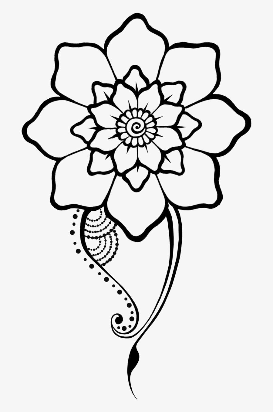 Hd Clipart Design Mehndi - Flowers Clip Art Henna, Transparent Clipart