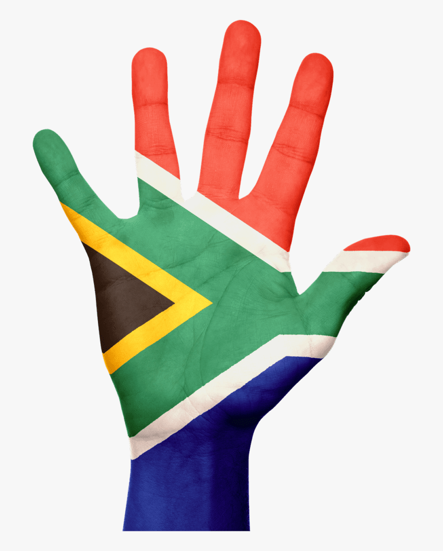 South Africa Flag Hand, Transparent Clipart