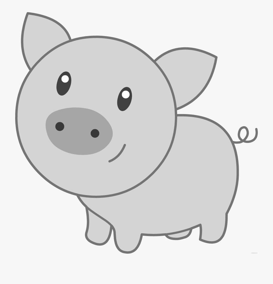 Transparent Otter Clipart Black And White - Cute Pig Pig Clipart Png, Transparent Clipart