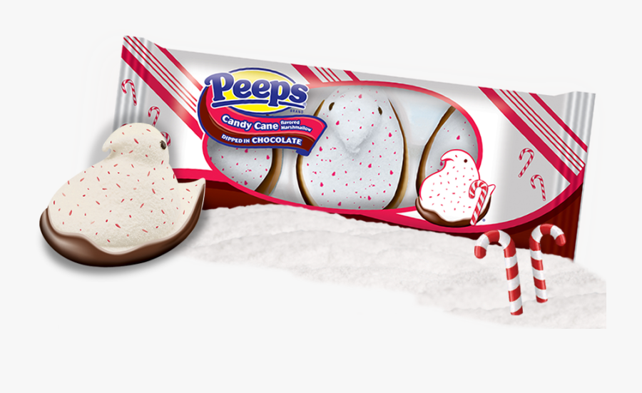 Candy Cane Marshmallow Peeps - Peeps, Transparent Clipart