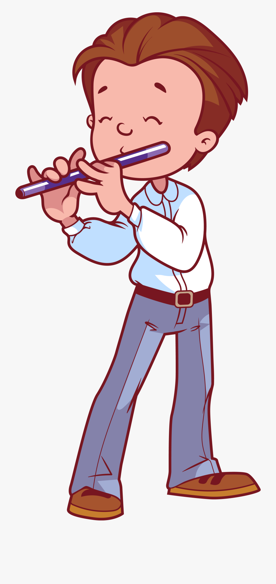 Anchorman Clip Flute - Boy Play Flute Clip Art , Free Transparent