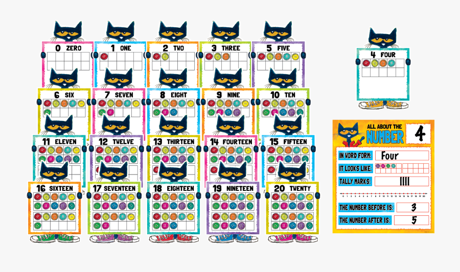 Pete The Cat Numbers, Transparent Clipart
